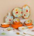 SET CERAMIC FLOWER 16 PCS SET ORANGE